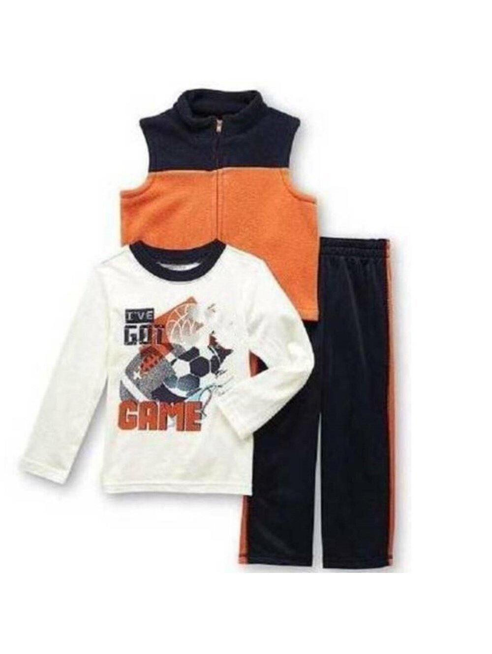 Boys Vest, Shirt, Pants 3T I've Got Game Blue White 3 Pc Set Wonderkids